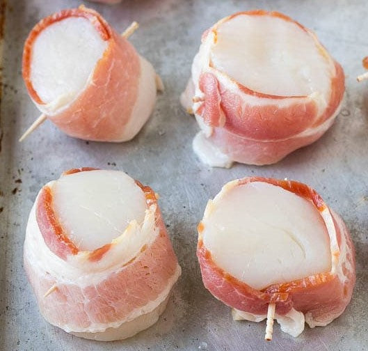 Bacon Wrapped U10 Scallops